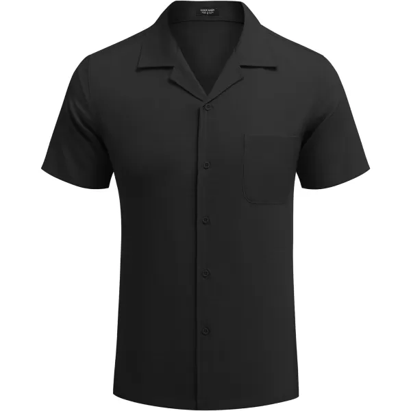 COOFANDY Men's Casual Button Down Shirts Short Sleeve Summer Cuban Vacation Beach Shirts