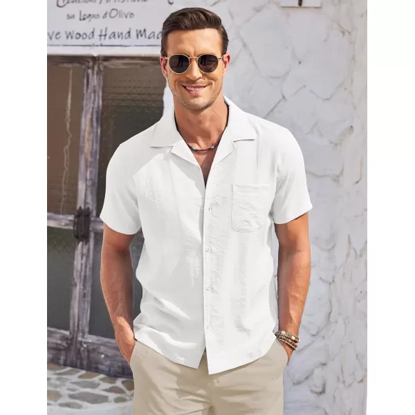 COOFANDY Men's Casual Button Down Shirts Short Sleeve Summer Cuban Vacation Beach Shirts
