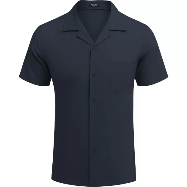 COOFANDY Men's Casual Button Down Shirts Short Sleeve Summer Cuban Vacation Beach Shirts