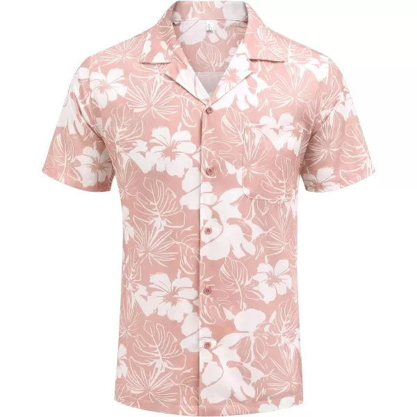COOFANDY Men's Casual Button Down Shirts Short Sleeve Summer Cuban Vacation Beach Shirts