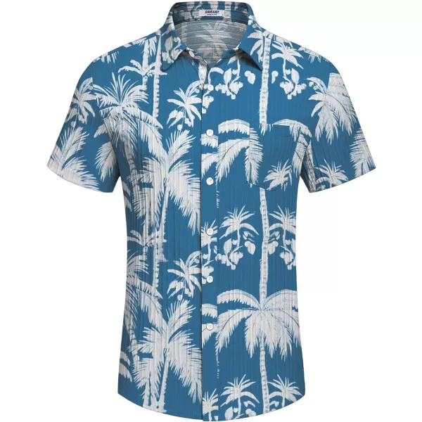 COOFANDY Men's Casual Button Down Shirts Short Sleeve Textured Linen Summer Beach Shirt with Pocket