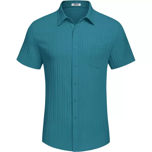 COOFANDY Men's Casual Button Down Shirts Short Sleeve Textured Linen Summer Beach Shirt with Pocket