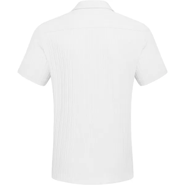 COOFANDY Men's Casual Button Down Shirts Short Sleeve Textured Linen Summer Beach Shirt with Pocket