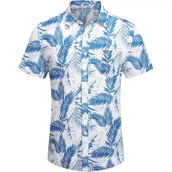 COOFANDY Men's Casual Button Down Shirts Short Sleeve Textured Linen Summer Beach Shirt with Pocket
