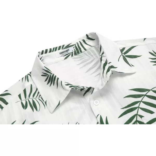 COOFANDY Men's Casual Button Down Shirts Short Sleeve Textured Linen Summer Beach Shirt with Pocket