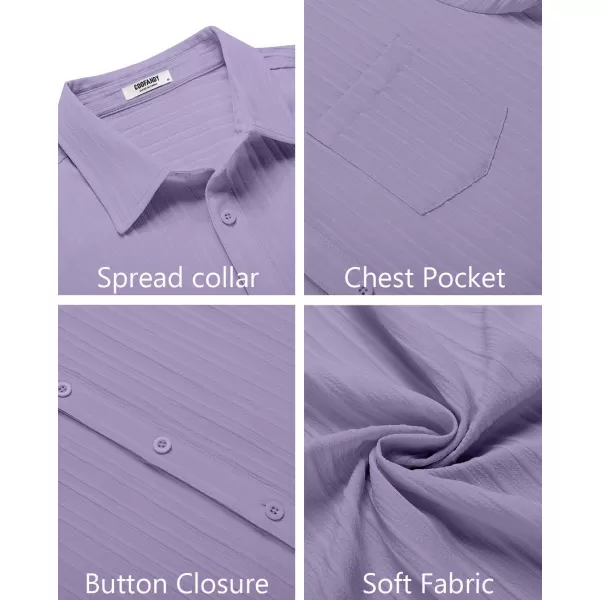 COOFANDY Men's Casual Button Down Shirts Short Sleeve Textured Linen Summer Beach Shirt with Pocket