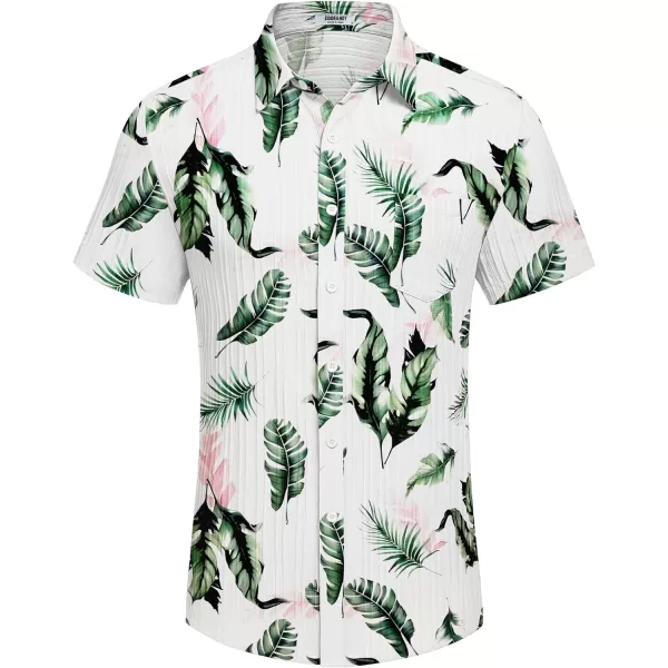 COOFANDY Men's Casual Button Down Shirts Short Sleeve Textured Linen Summer Beach Shirt with Pocket