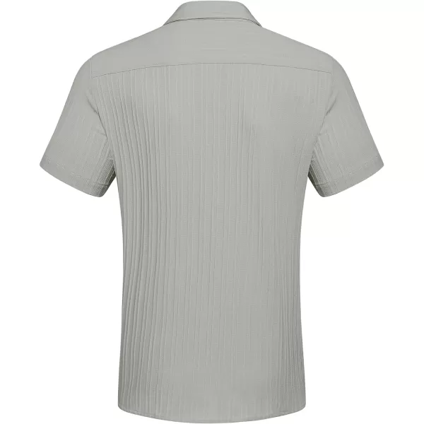 COOFANDY Men's Casual Button Down Shirts Short Sleeve Textured Linen Summer Beach Shirt with Pocket