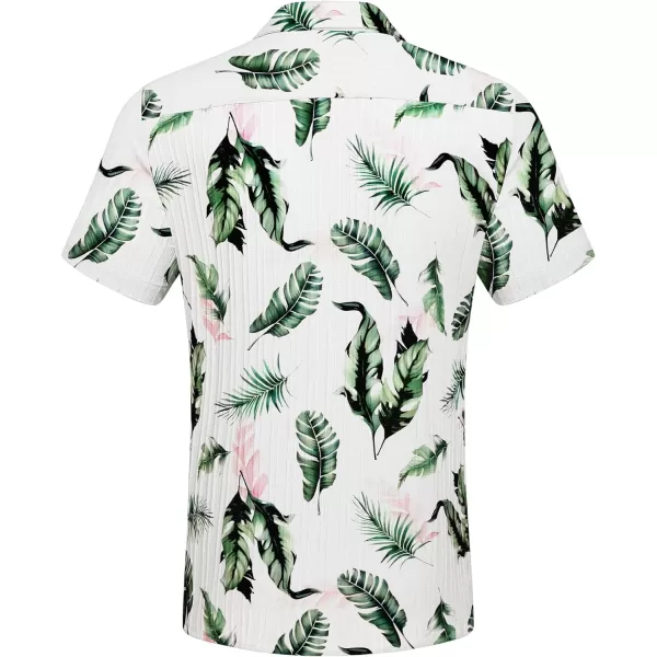 COOFANDY Men's Casual Button Down Shirts Short Sleeve Textured Linen Summer Beach Shirt with Pocket