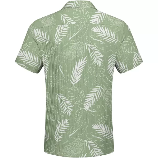 COOFANDY Men's Casual Button Down Shirts Short Sleeve Textured Linen Summer Beach Shirt with Pocket