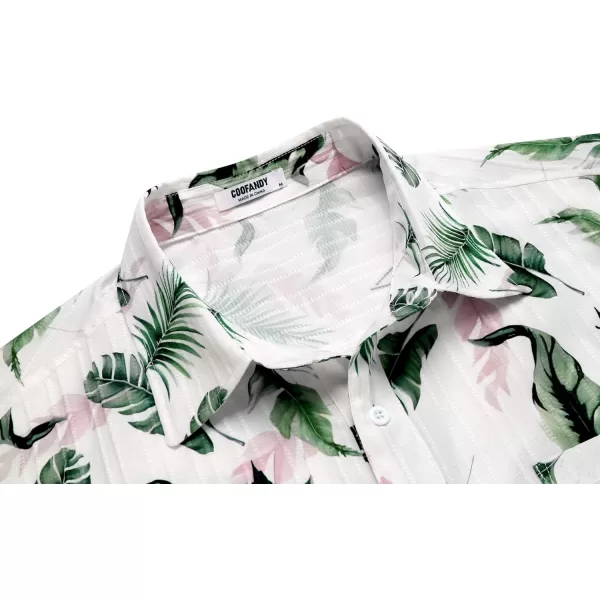 COOFANDY Men's Casual Button Down Shirts Short Sleeve Textured Linen Summer Beach Shirt with Pocket