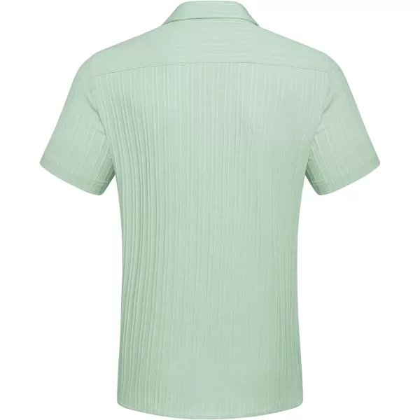 COOFANDY Men's Casual Button Down Shirts Short Sleeve Textured Linen Summer Beach Shirt with Pocket