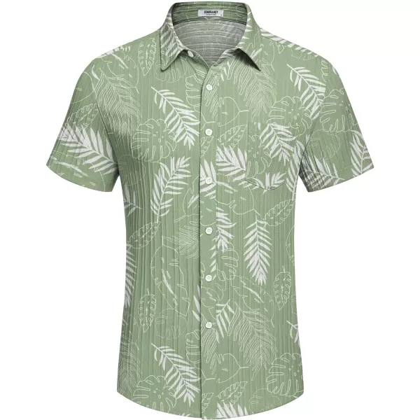 COOFANDY Men's Casual Button Down Shirts Short Sleeve Textured Linen Summer Beach Shirt with Pocket