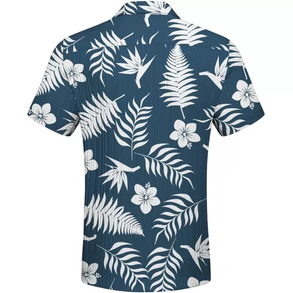 COOFANDY Men's Casual Button Down Shirts Short Sleeve Textured Linen Summer Beach Shirt with Pocket
