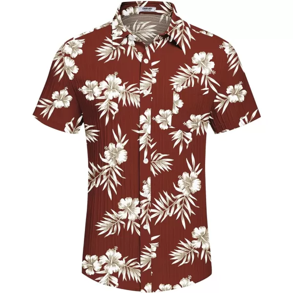 COOFANDY Men's Casual Button Down Shirts Short Sleeve Textured Linen Summer Beach Shirt with Pocket
