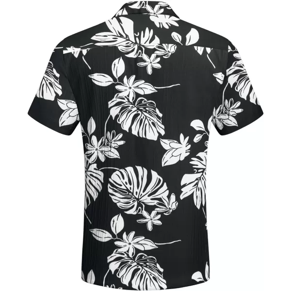COOFANDY Men's Casual Button Down Shirts Short Sleeve Textured Linen Summer Beach Shirt with Pocket