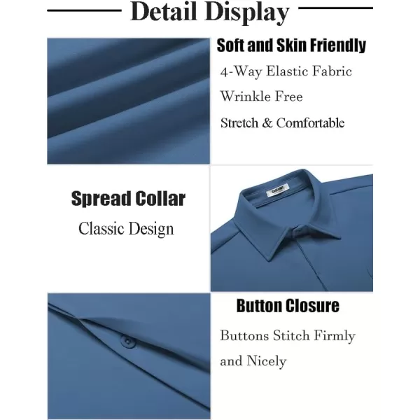 COOFANDY Mens Casual Button Down Shirts Short Sleeve Wrinkle Free Dress Shirts Summer Shirt with Pocket