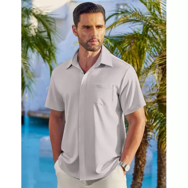 COOFANDY Mens Casual Button Down Shirts Short Sleeve Wrinkle Free Dress Shirts Summer Shirt with Pocket