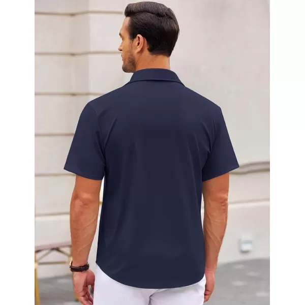 COOFANDY Mens Casual Button Down Shirts Short Sleeve Wrinkle Free Dress Shirts Summer Shirt with Pocket