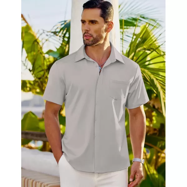 COOFANDY Mens Casual Button Down Shirts Short Sleeve Wrinkle Free Dress Shirts Summer Shirt with Pocket