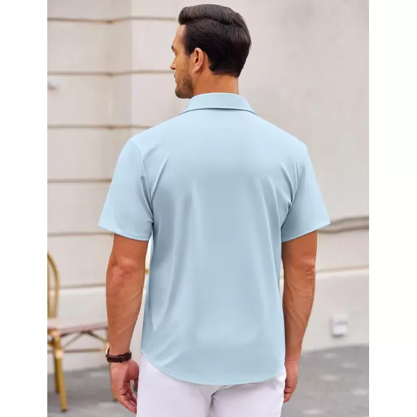 COOFANDY Mens Casual Button Down Shirts Short Sleeve Wrinkle Free Dress Shirts Summer Shirt with Pocket