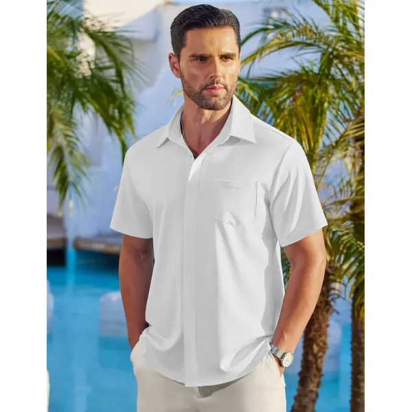 COOFANDY Mens Casual Button Down Shirts Short Sleeve Wrinkle Free Dress Shirts Summer Shirt with Pocket