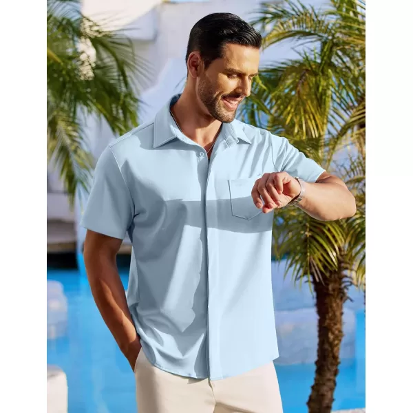 COOFANDY Mens Casual Button Down Shirts Short Sleeve Wrinkle Free Dress Shirts Summer Shirt with Pocket