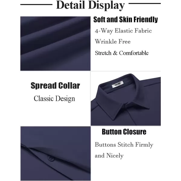 COOFANDY Mens Casual Button Down Shirts Short Sleeve Wrinkle Free Dress Shirts Summer Shirt with Pocket