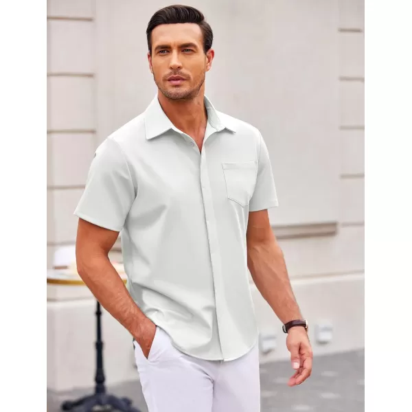 COOFANDY Mens Casual Button Down Shirts Short Sleeve Wrinkle Free Dress Shirts Summer Shirt with Pocket