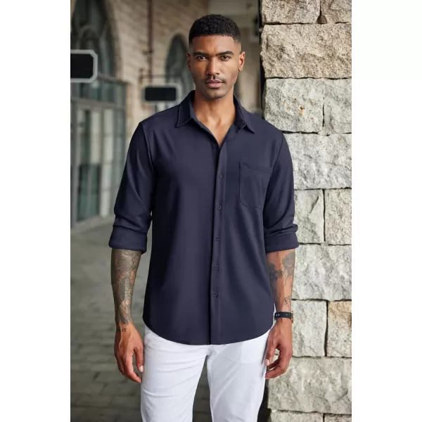 COOFANDY Men's Casual Button Down Shirts Wrinkle Free Long Sleeve Dress Shirts