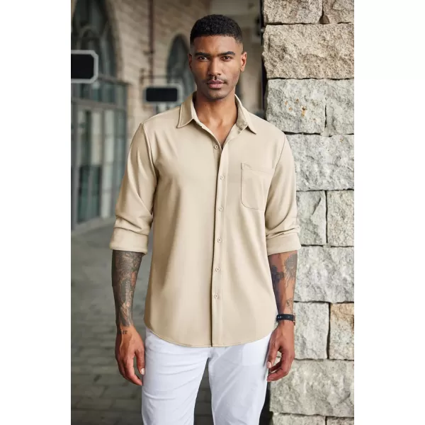 COOFANDY Men's Casual Button Down Shirts Wrinkle Free Long Sleeve Dress Shirts