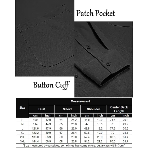 COOFANDY Men's Casual Button Down Shirts Wrinkle Free Long Sleeve Dress Shirts
