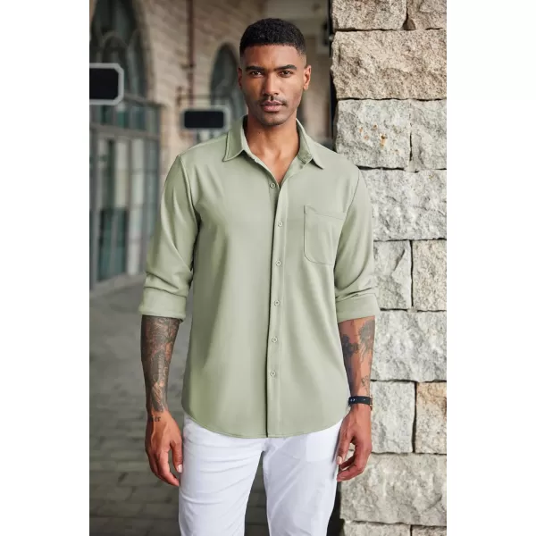 COOFANDY Men's Casual Button Down Shirts Wrinkle Free Long Sleeve Dress Shirts