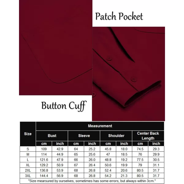 COOFANDY Men's Casual Button Down Shirts Wrinkle Free Long Sleeve Dress Shirts