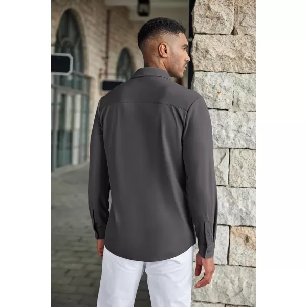 COOFANDY Men's Casual Button Down Shirts Wrinkle Free Long Sleeve Dress Shirts