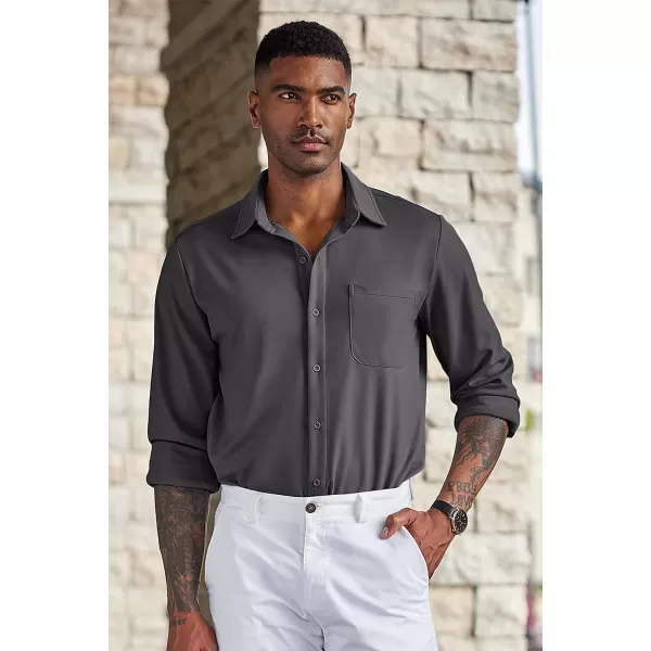 COOFANDY Men's Casual Button Down Shirts Wrinkle Free Long Sleeve Dress Shirts