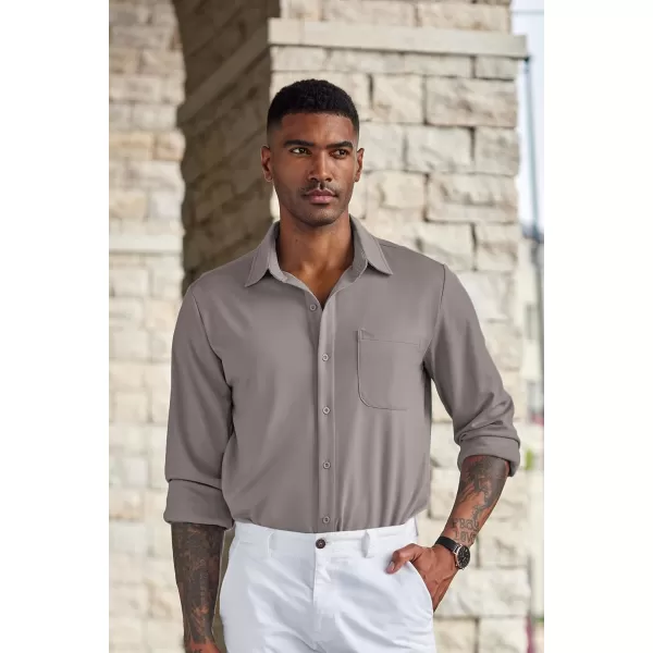 COOFANDY Men's Casual Button Down Shirts Wrinkle Free Long Sleeve Dress Shirts