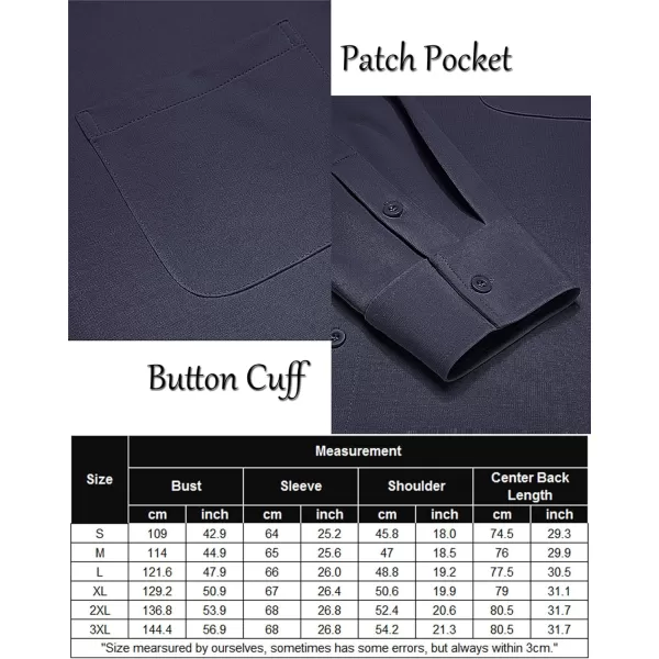 COOFANDY Men's Casual Button Down Shirts Wrinkle Free Long Sleeve Dress Shirts