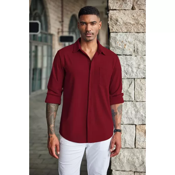 COOFANDY Men's Casual Button Down Shirts Wrinkle Free Long Sleeve Dress Shirts