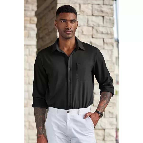 COOFANDY Men's Casual Button Down Shirts Wrinkle Free Long Sleeve Dress Shirts