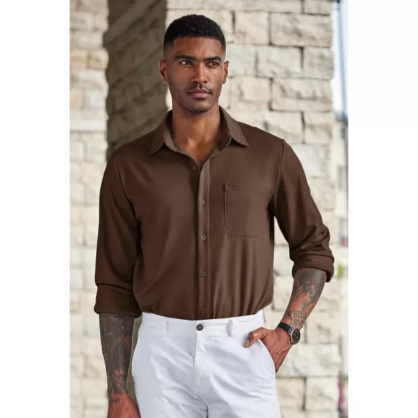 COOFANDY Men's Casual Button Down Shirts Wrinkle Free Long Sleeve Dress Shirts