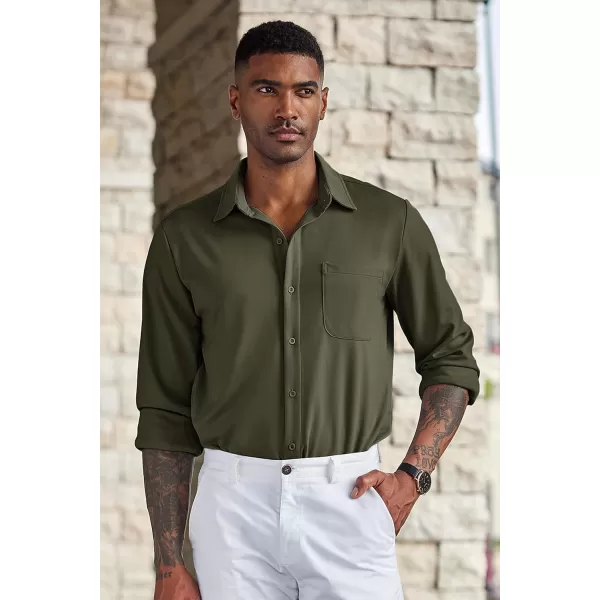 COOFANDY Men's Casual Button Down Shirts Wrinkle Free Long Sleeve Dress Shirts