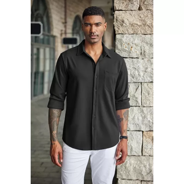 COOFANDY Men's Casual Button Down Shirts Wrinkle Free Long Sleeve Dress Shirts