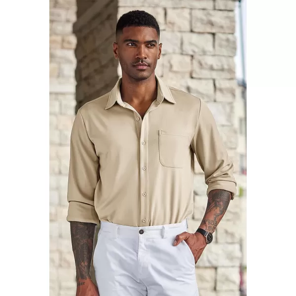 COOFANDY Men's Casual Button Down Shirts Wrinkle Free Long Sleeve Dress Shirts