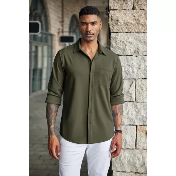 COOFANDY Men's Casual Button Down Shirts Wrinkle Free Long Sleeve Dress Shirts