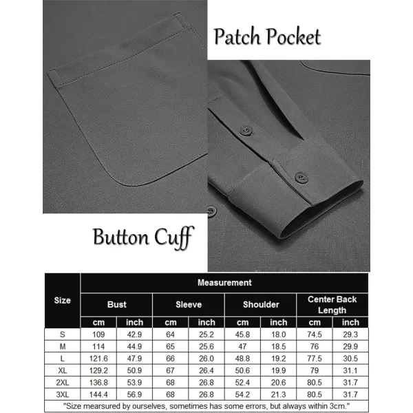 COOFANDY Men's Casual Button Down Shirts Wrinkle Free Long Sleeve Dress Shirts