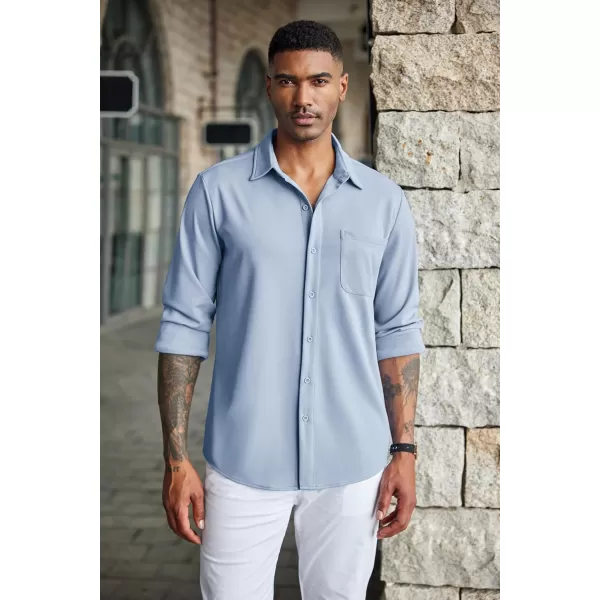 COOFANDY Men's Casual Button Down Shirts Wrinkle Free Long Sleeve Dress Shirts