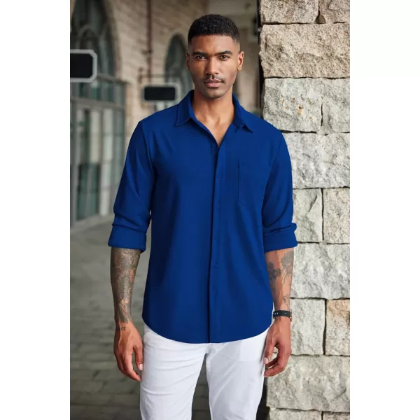 COOFANDY Men's Casual Button Down Shirts Wrinkle Free Long Sleeve Dress Shirts