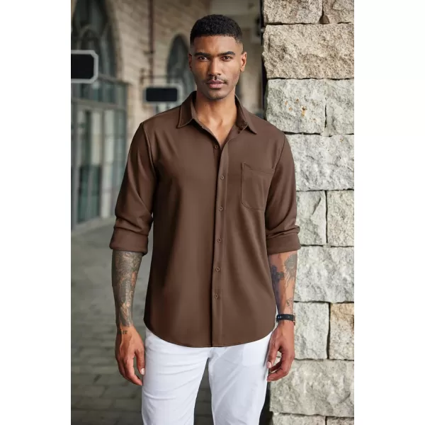COOFANDY Men's Casual Button Down Shirts Wrinkle Free Long Sleeve Dress Shirts