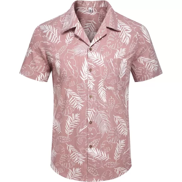 COOFANDY Mens Casual Cotton Linen Shirt Short Sleeve Button Up Shirts Summer Beach Top
